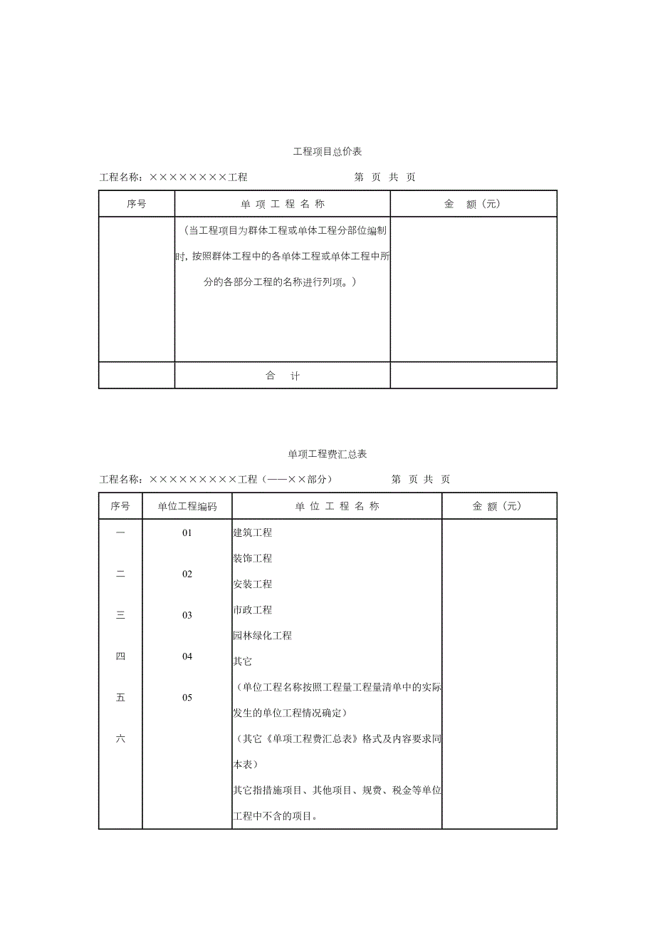 招标用《工程量清单》标准文本_第4页