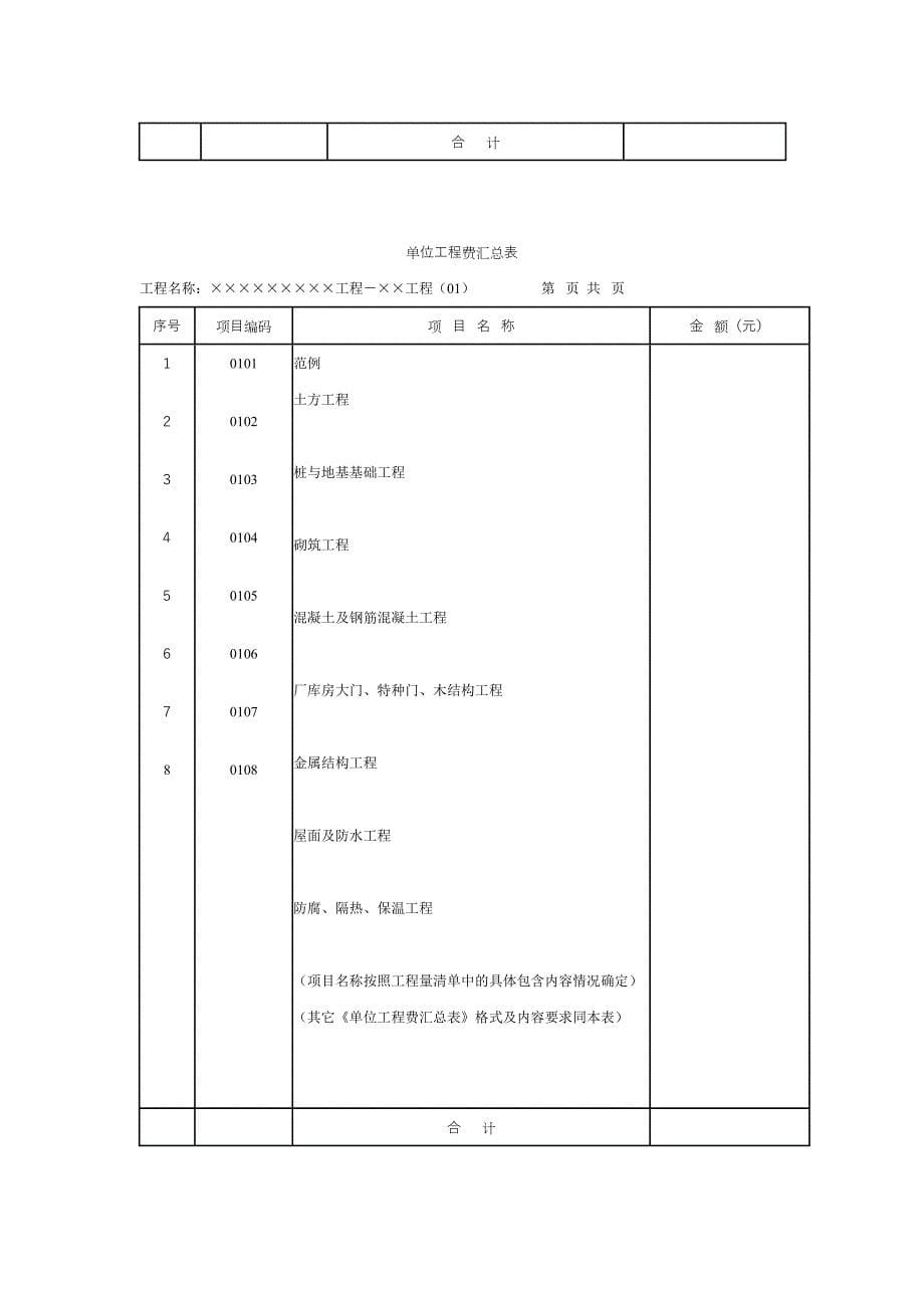 招标用《工程量清单》标准文本_第5页