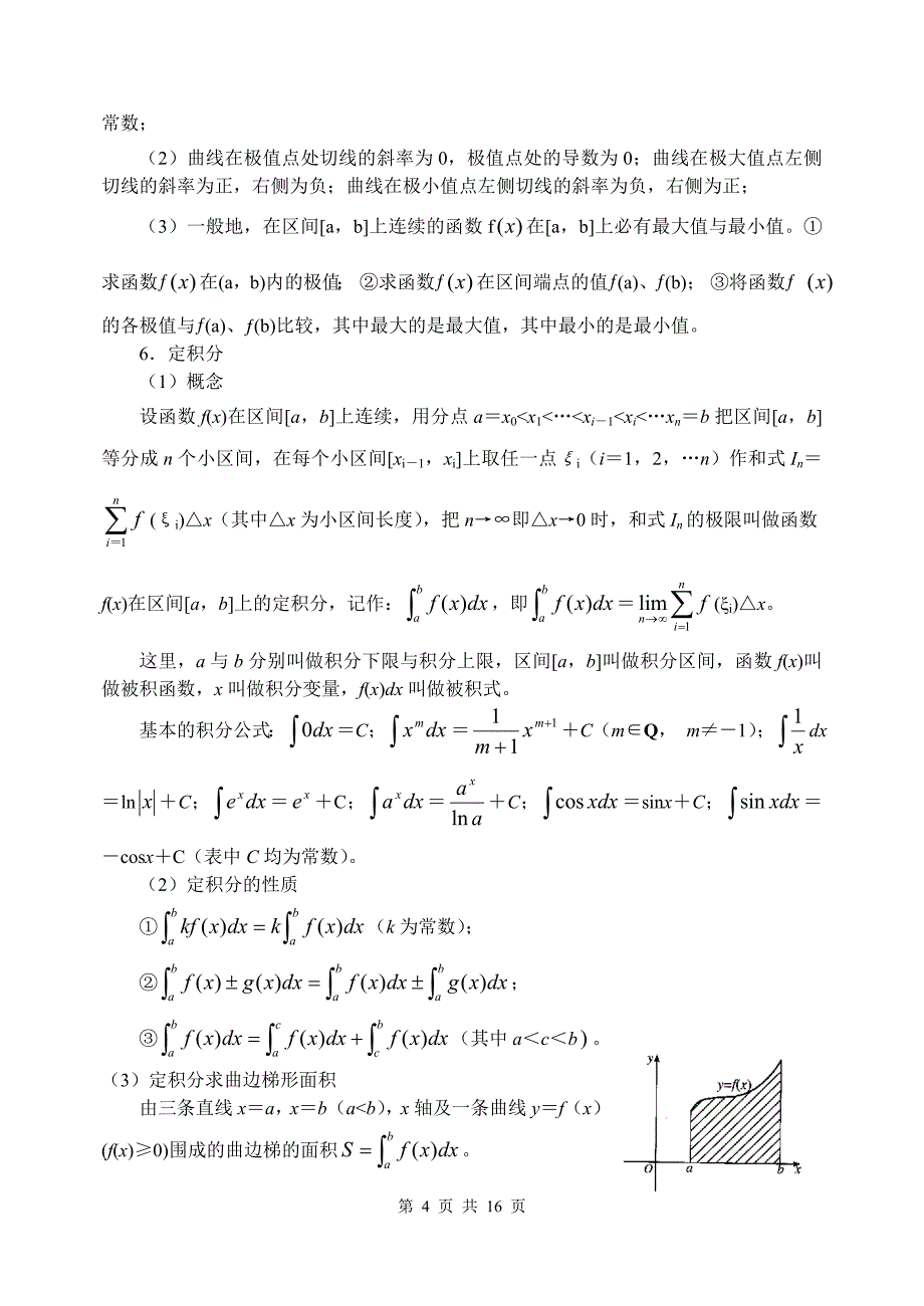 新课标高三数学第一轮复习单元讲座第38讲导数、定积分_第4页