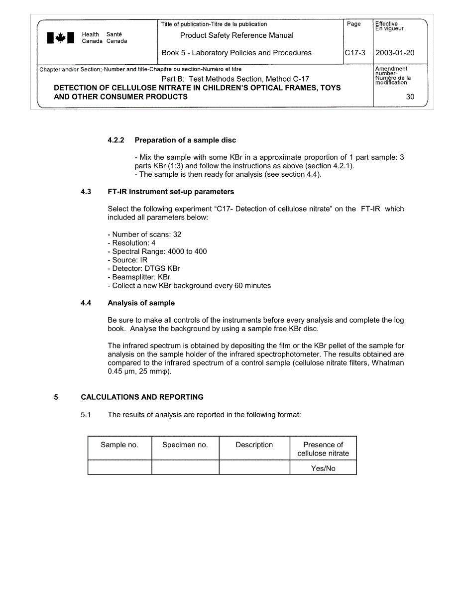 Canada_Product Safety Bureau Reference Manual Book 5 - Laboratory Policies & Procedures_Part B Test_第3页