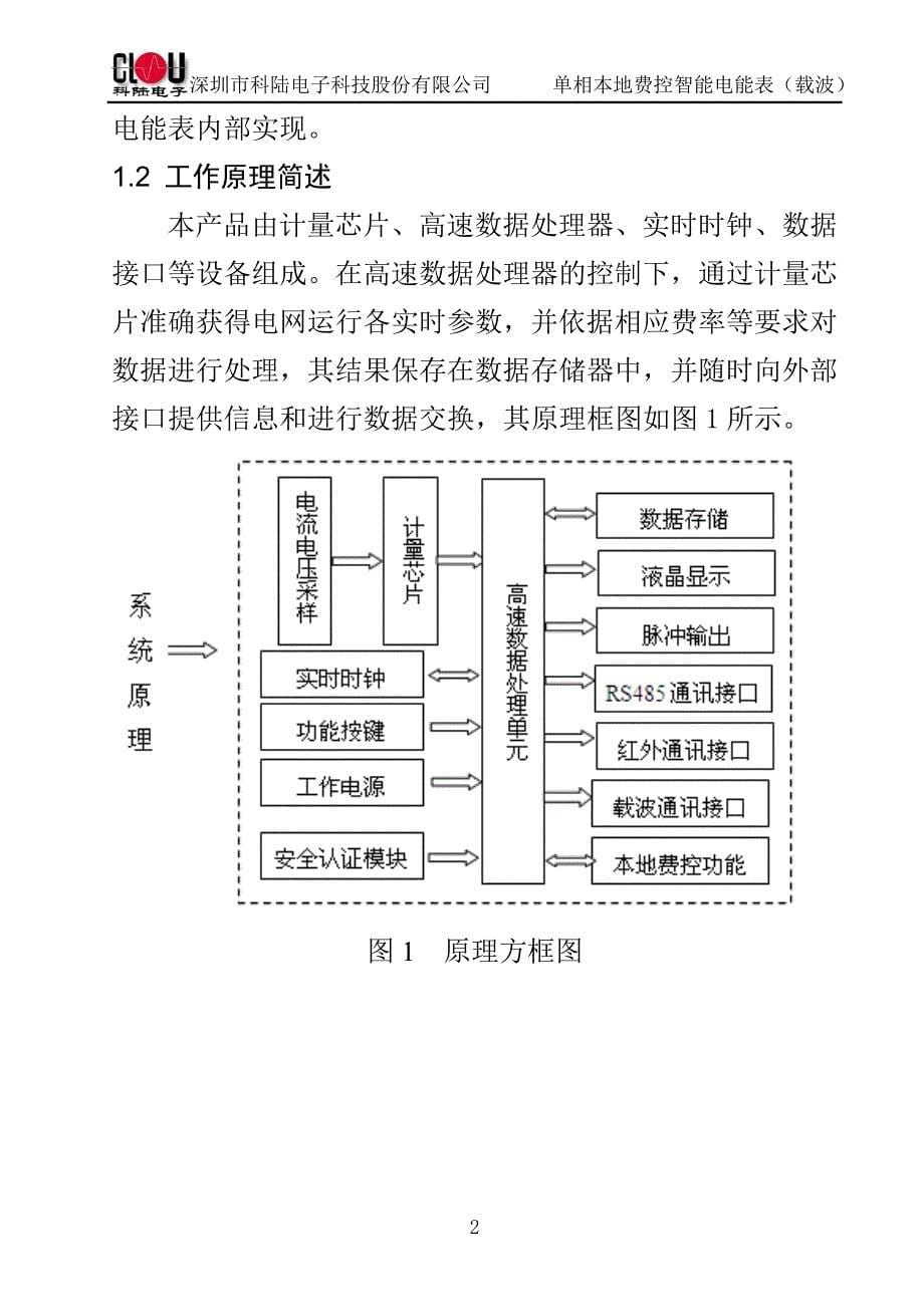 单相本地费控智能电能表(载波)使用说明书_第5页