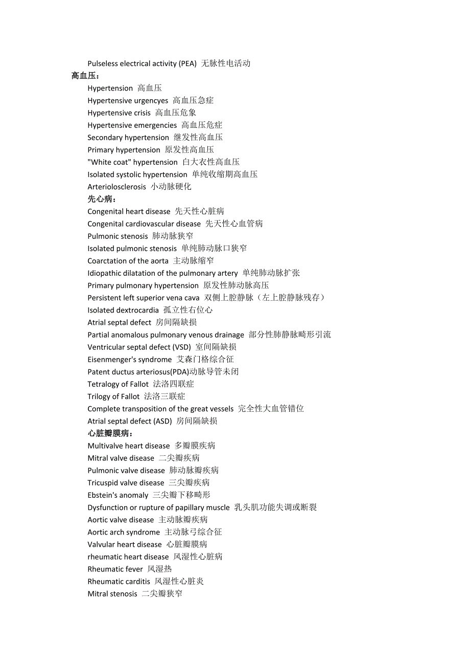 心血管医学专业英语词汇_第2页