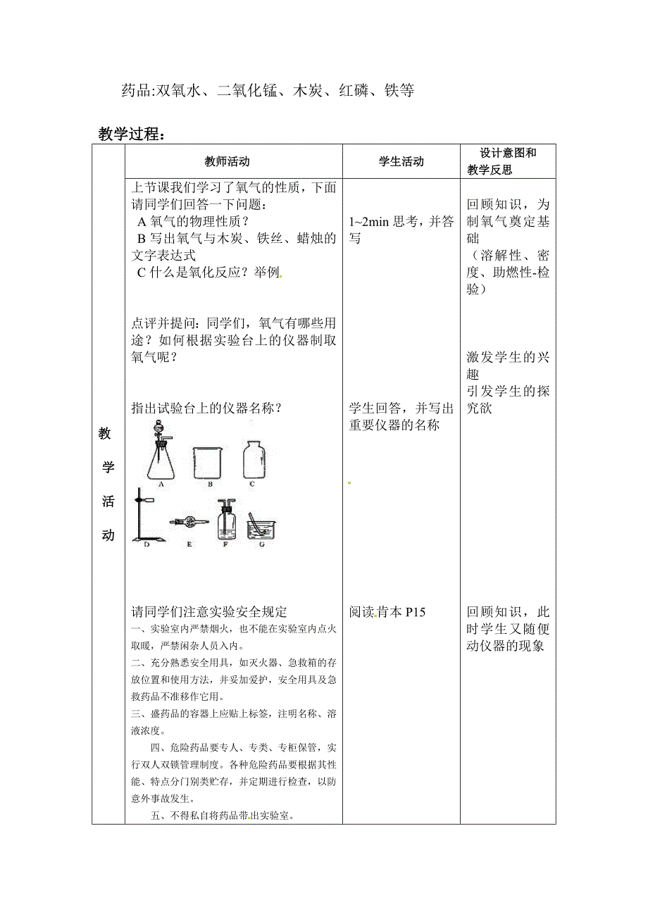 山东省滕州市大坞镇大坞中学九年级化学第四单元我们周围的空气氧气的实验室制取与性质教案_第2页