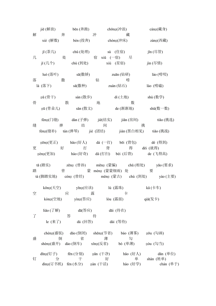 二下多音字汇总_第1页