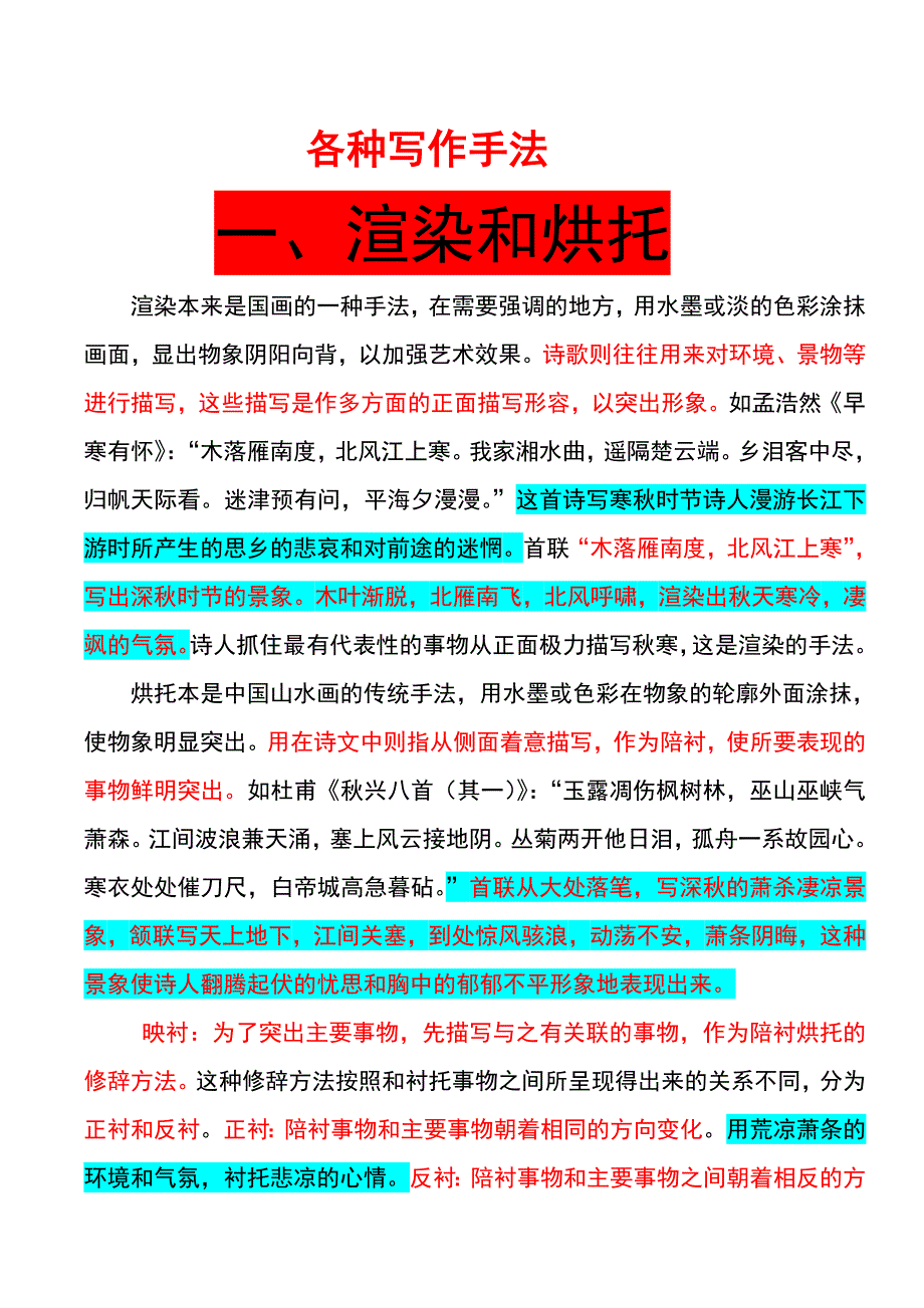 高考各种写作手法_第1页