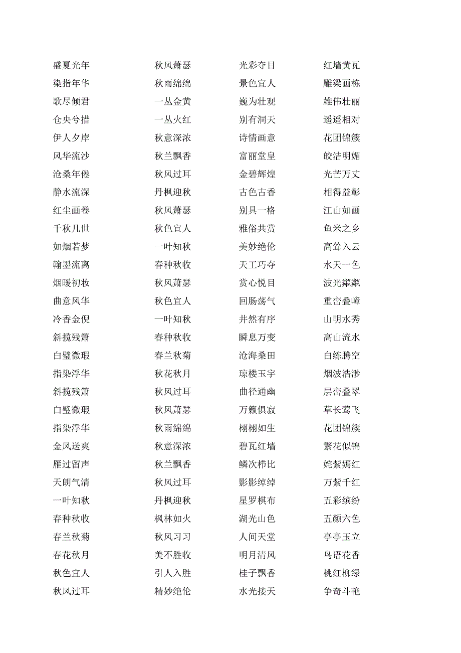 唯美四字成语大全 (2)_第1页