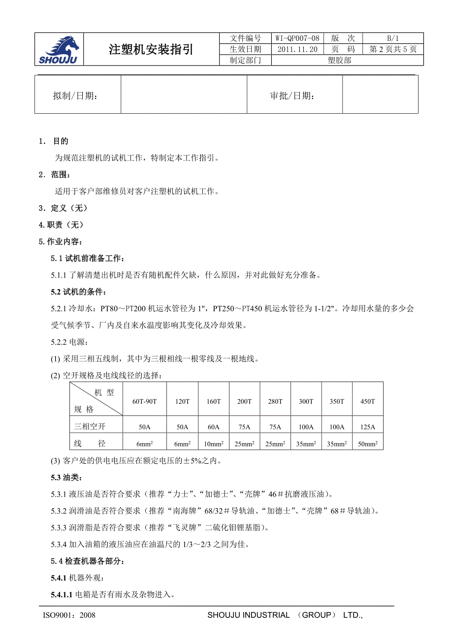 WI-QP007-08 注塑机安装指引_第2页