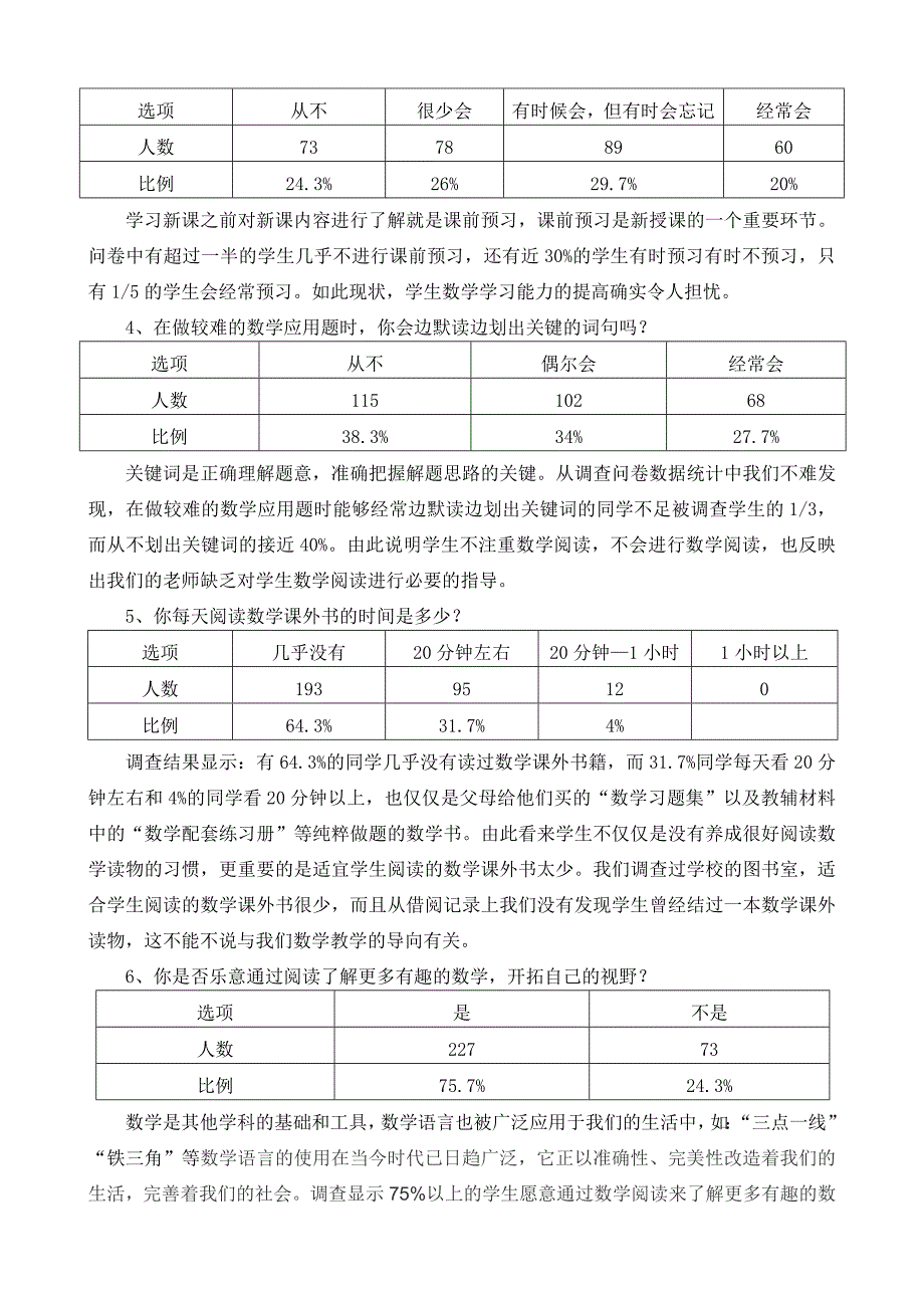 小学数学阅读教学现状的摸排与研究汇报_第2页