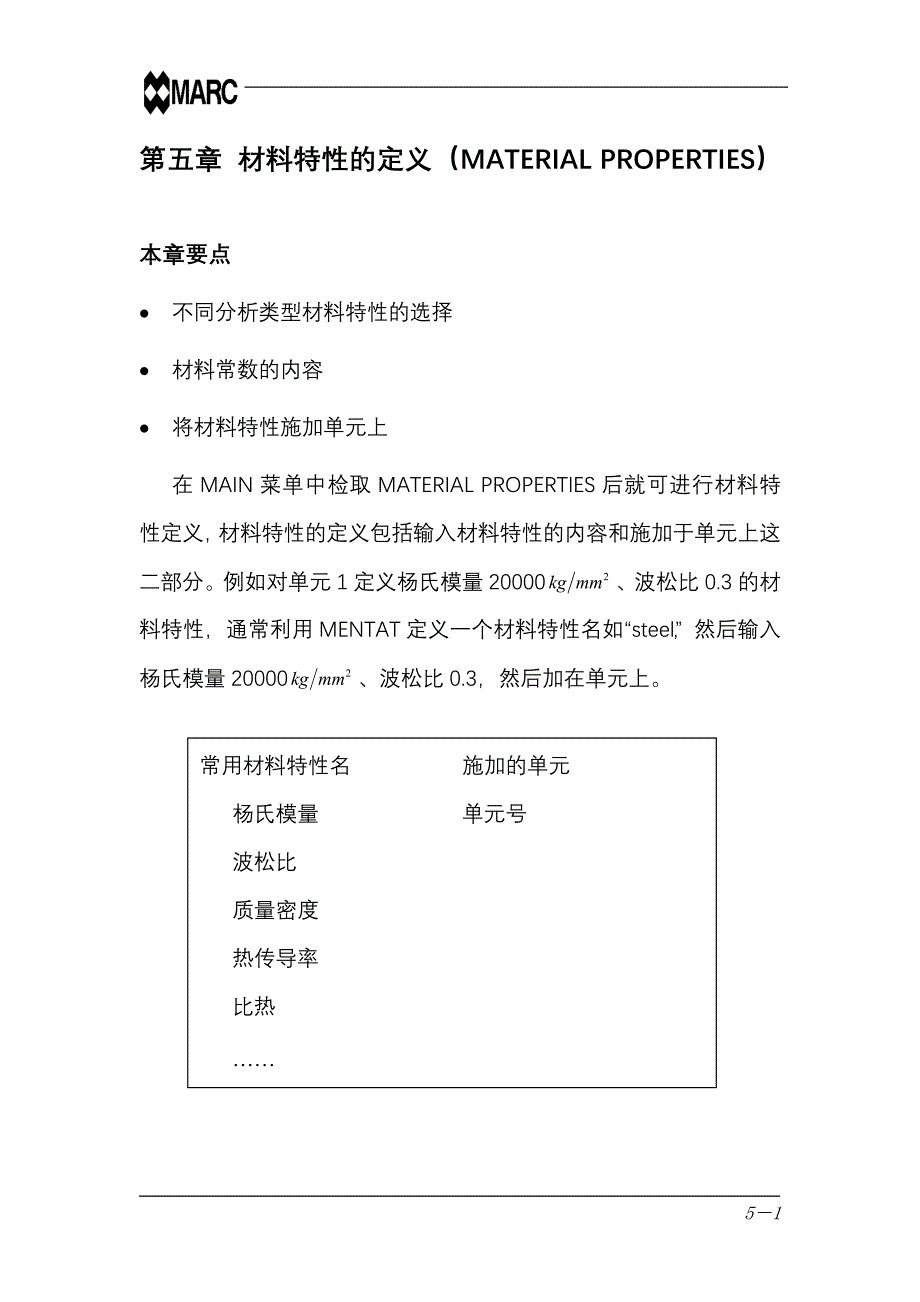 marc中文基本手册5 材料特性的定义_第1页