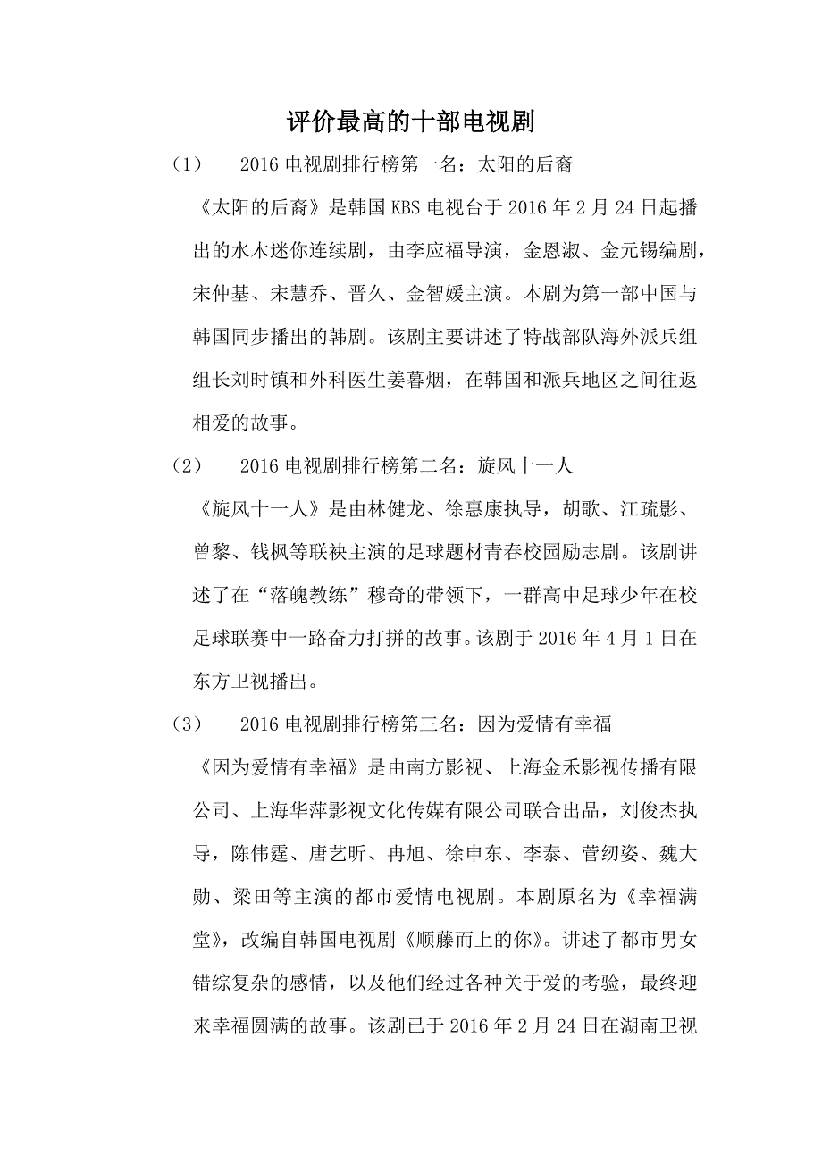 评价最高的十部电视剧_第1页