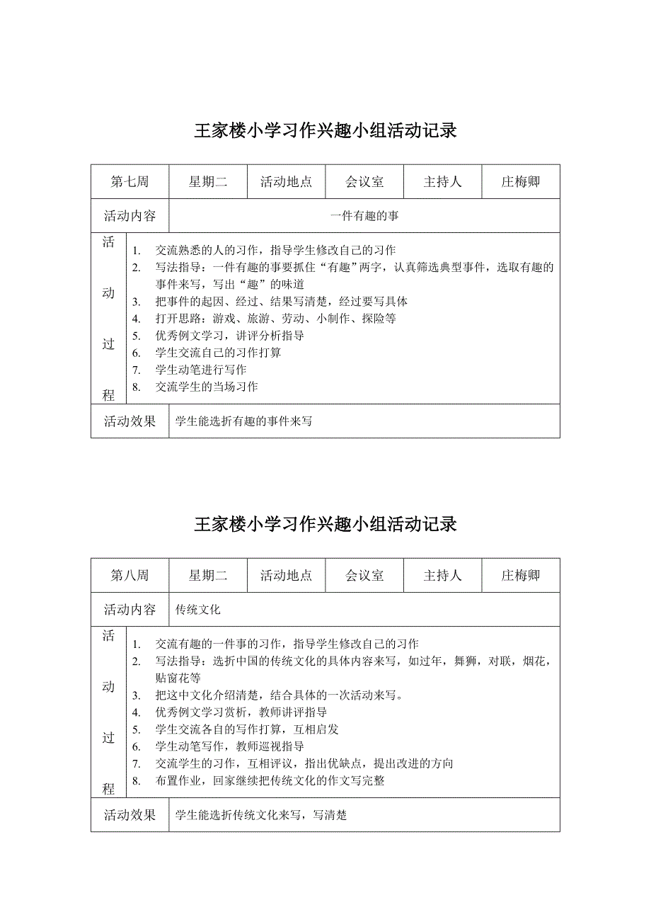 王家楼小学习作兴趣小组活动记录_第3页