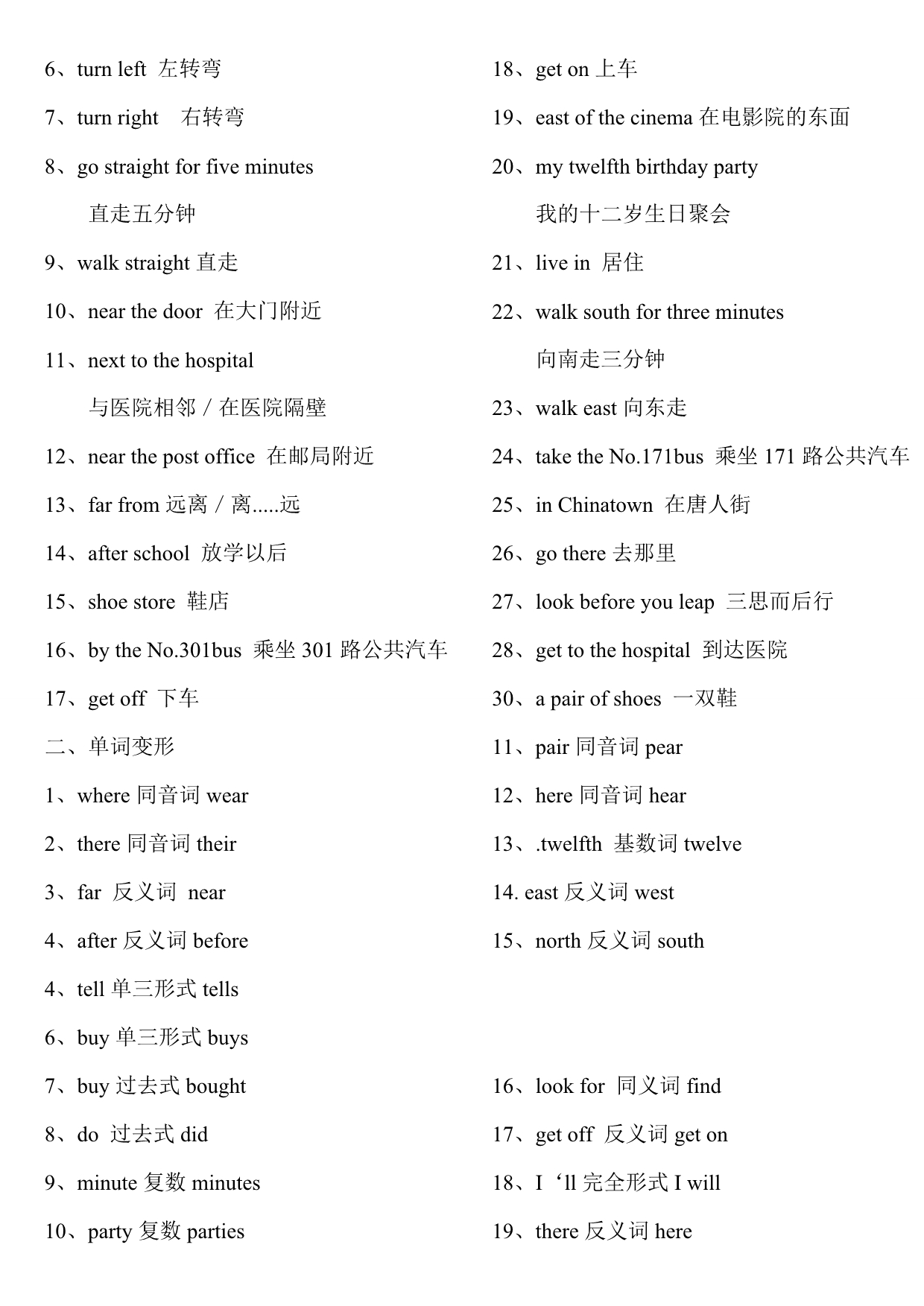 人教版六年级英语上册复习知识点(1-3)_第4页