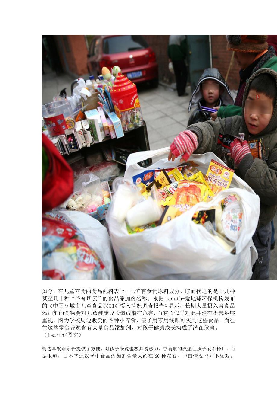 中国城市儿童食品添加剂摄入情况调查报告_第2页