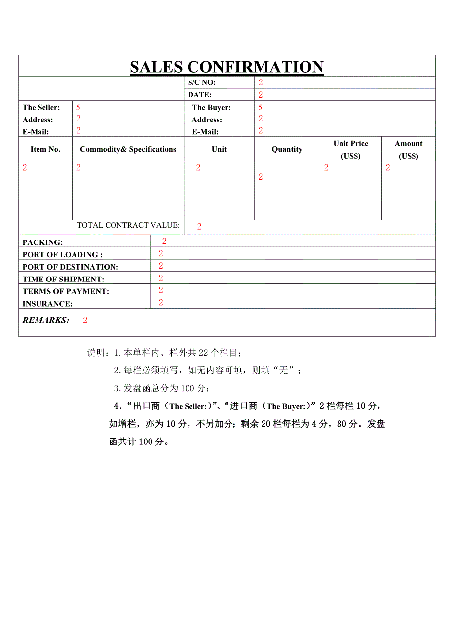 国际贸易单证试题_第2页