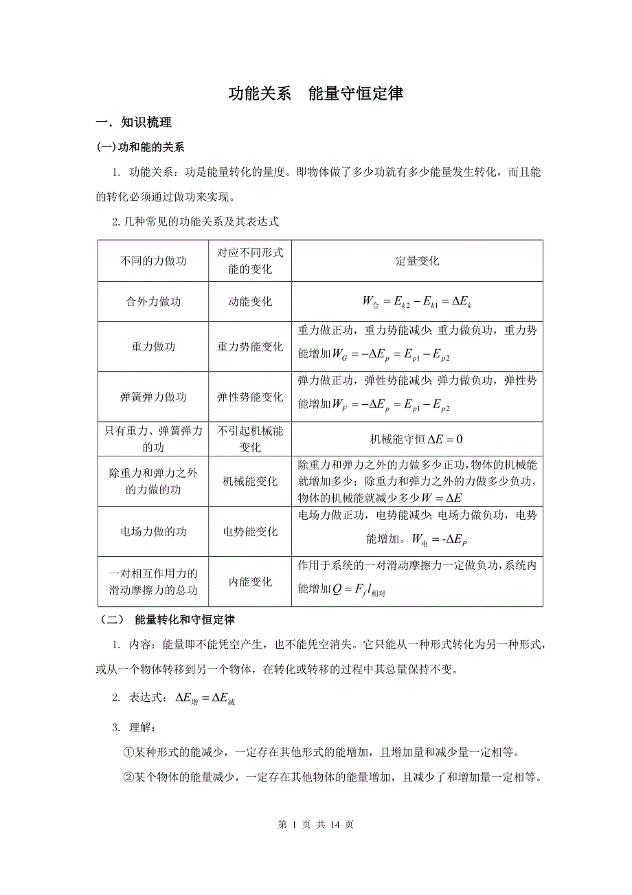 功能关系能量守恒定律_第1页