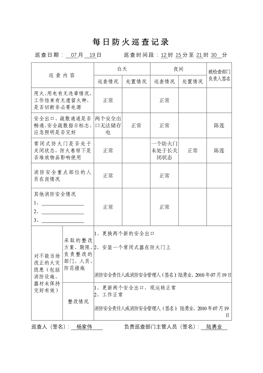 防火巡检检查记录本_第3页