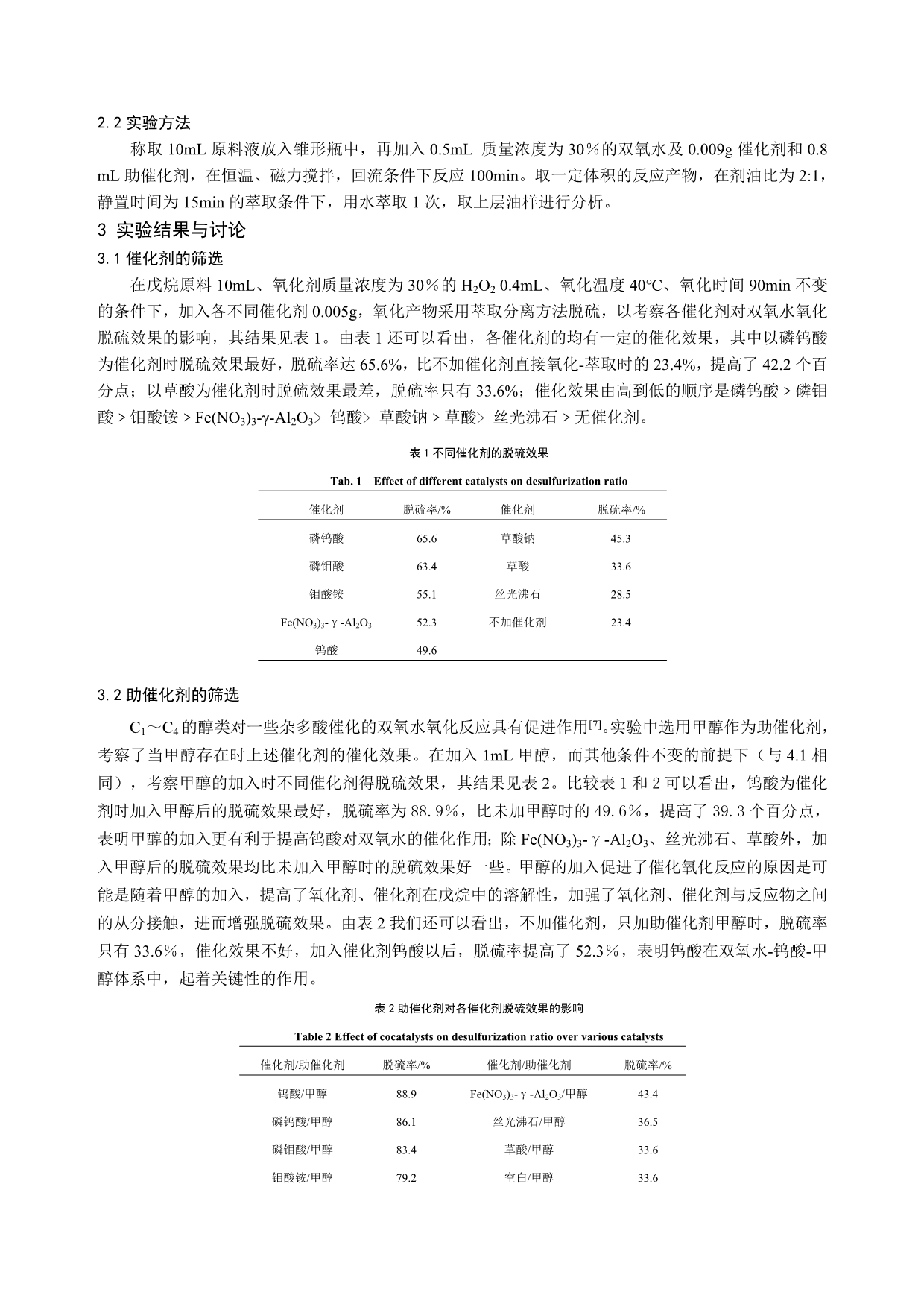 双氧水催化氧化-萃取法戊烷超深度脱硫技术_第3页