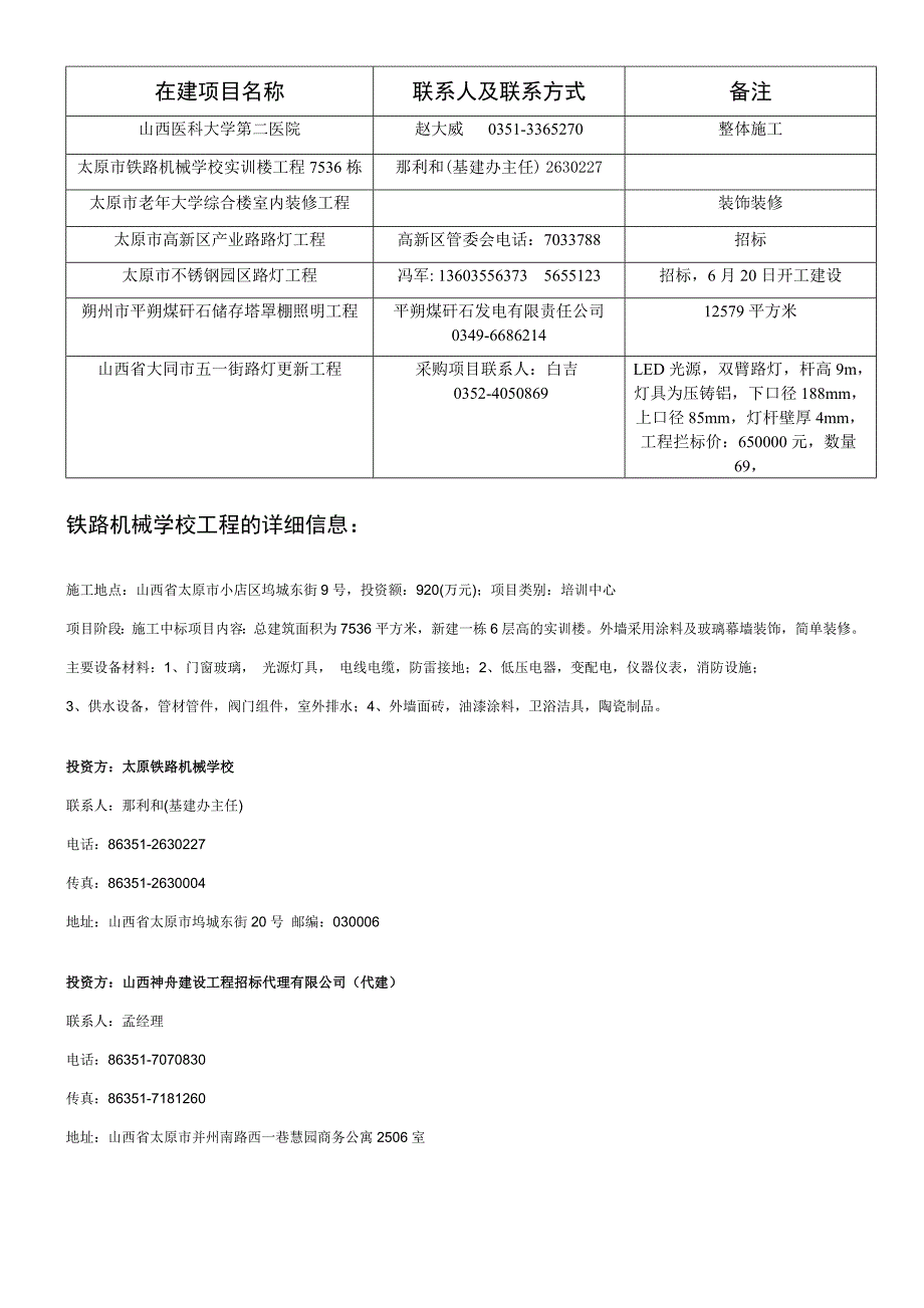 山西省内在建信息汇总_第1页