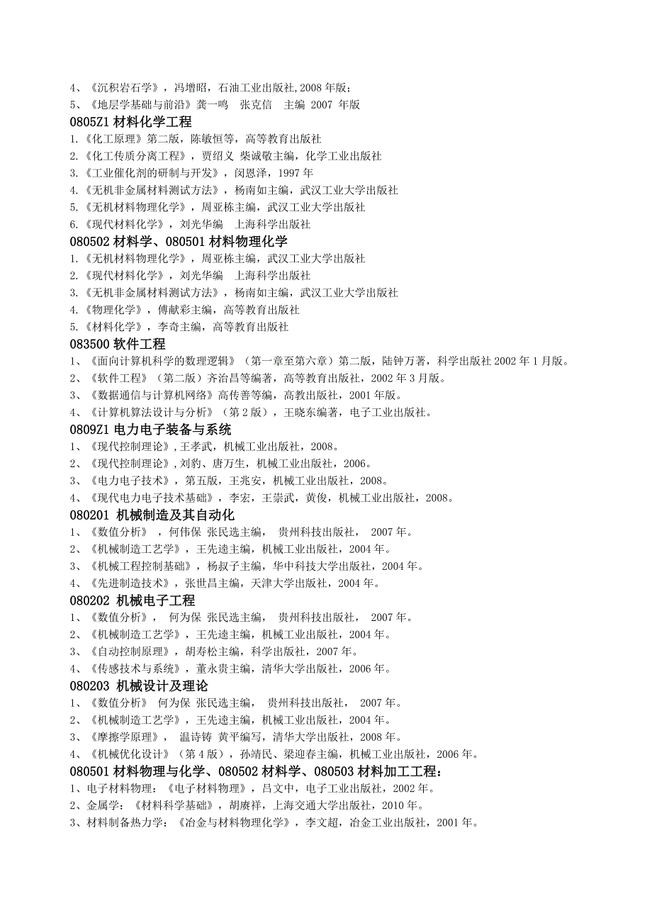 贵州大学2013年博士研究生入学考试参考书目_第3页