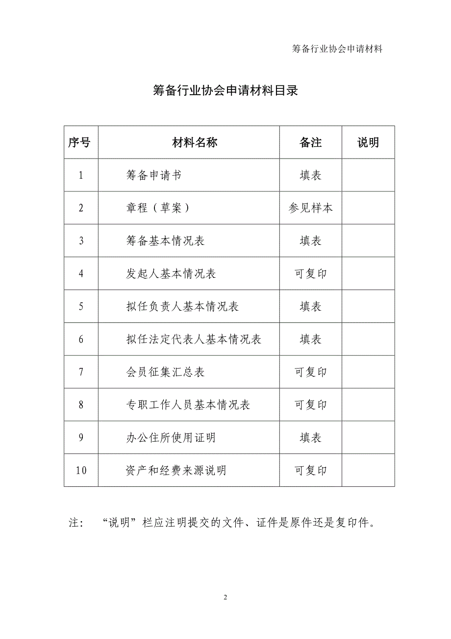 筹备行业协会申请材料汇总_第2页