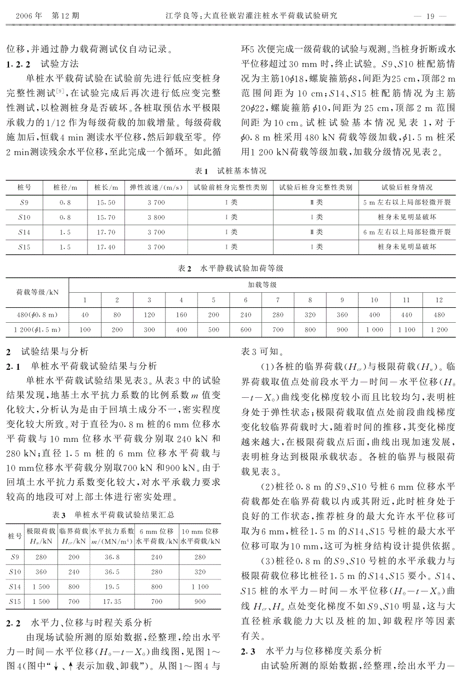 大直径嵌岩灌注桩水平荷载试验研究_第2页