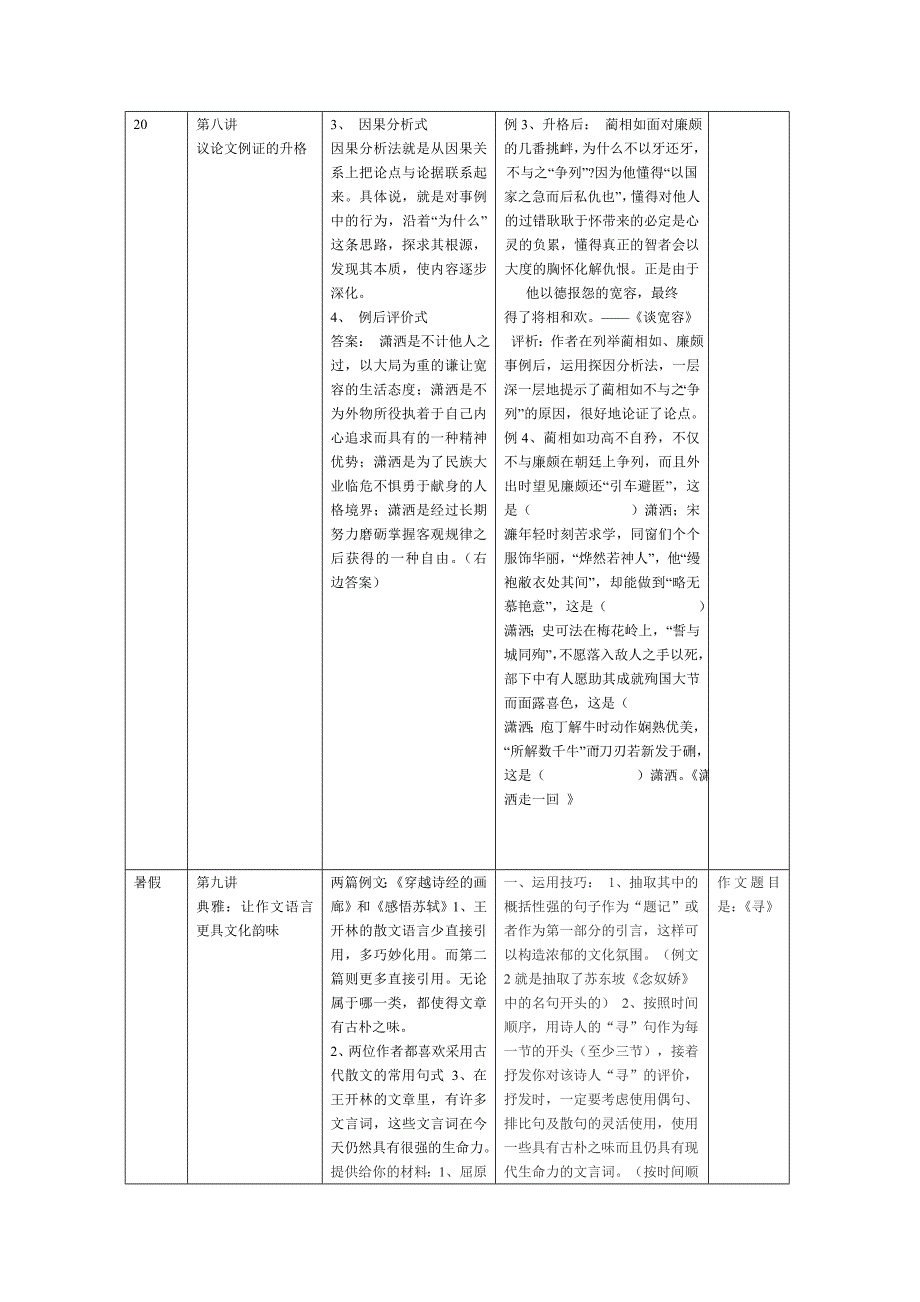 高二下作文训计练划 _第4页