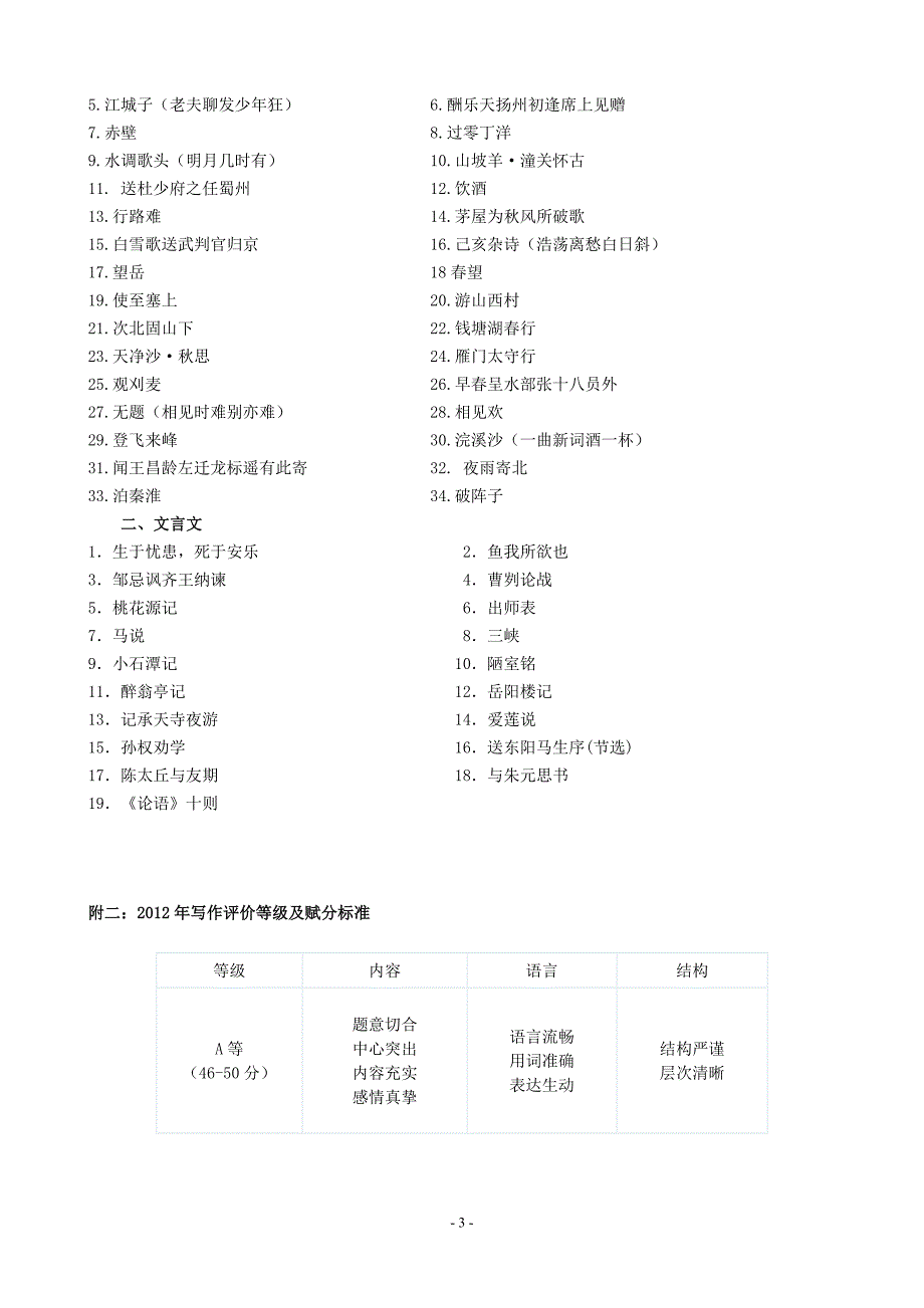 语文考试说明及样题_第3页