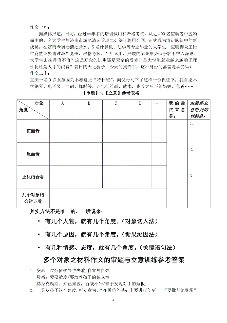 材料作文审题与立意训练20篇_第4页