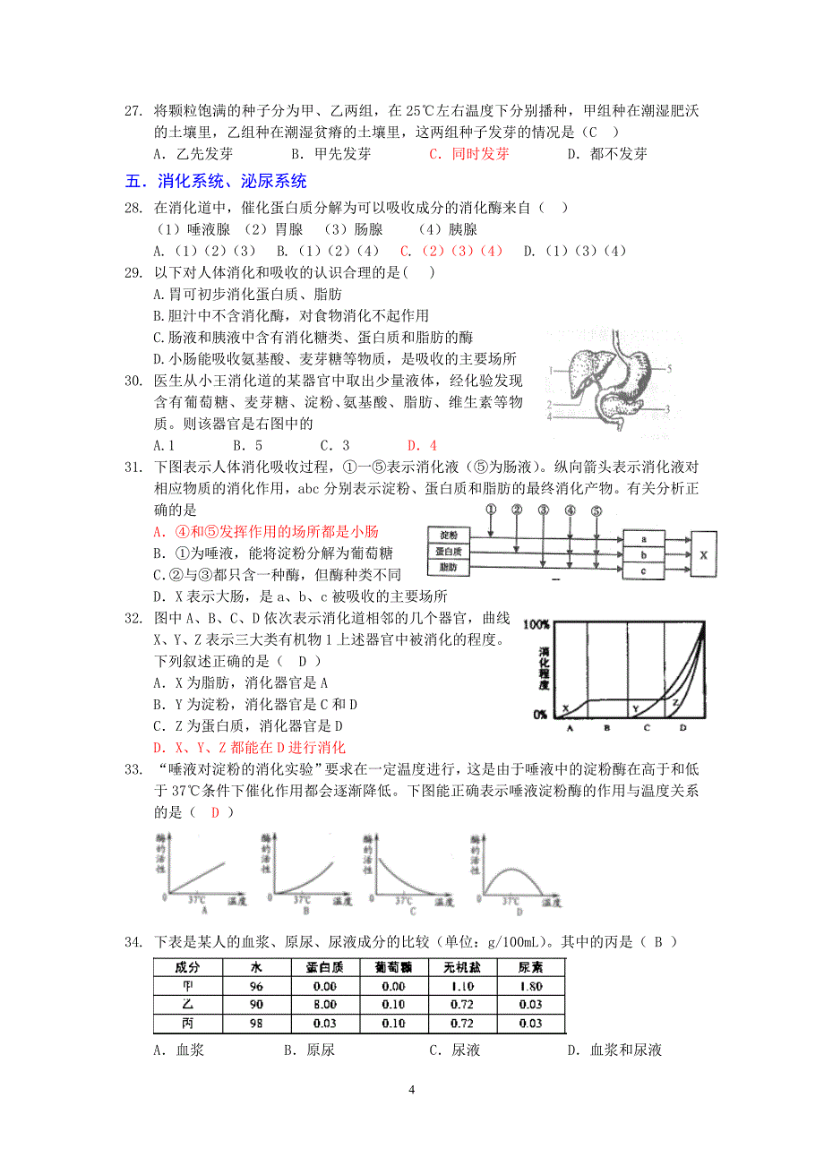 最后一练--生物选择(2013.06.08)_第4页