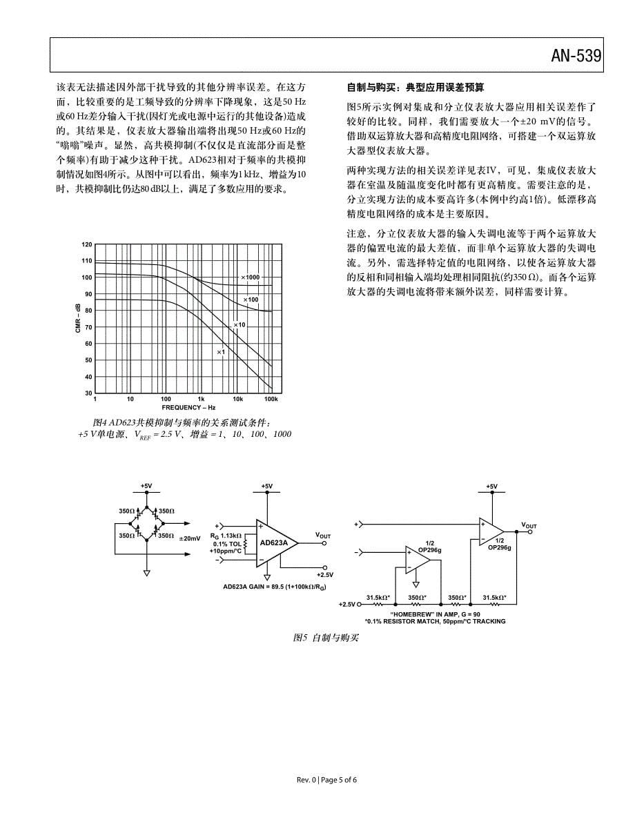 仪表放大器应用中的误差与误差预算分析_第5页