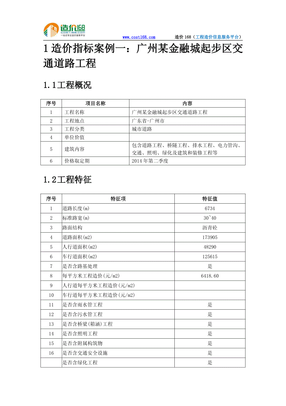 广州某金融城起步区配套项目工程造价指标分析_第3页