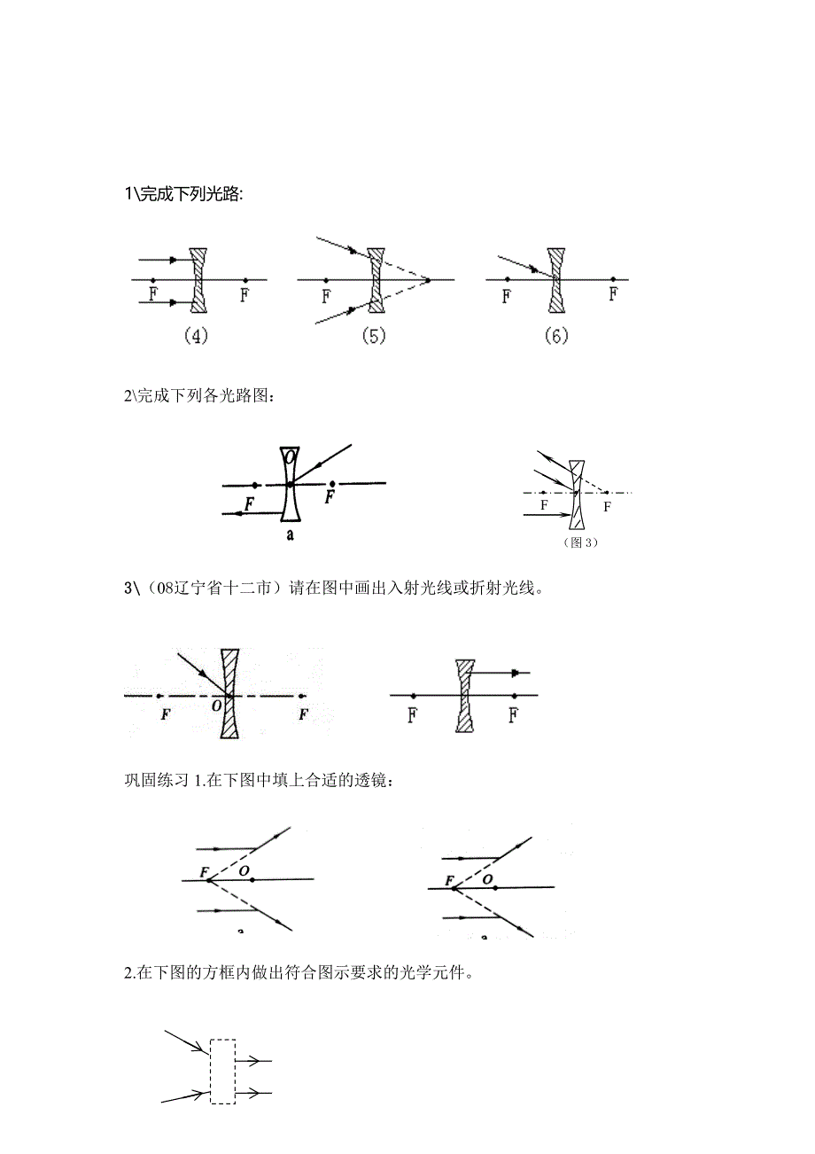 凸透镜作图专题训练_第2页