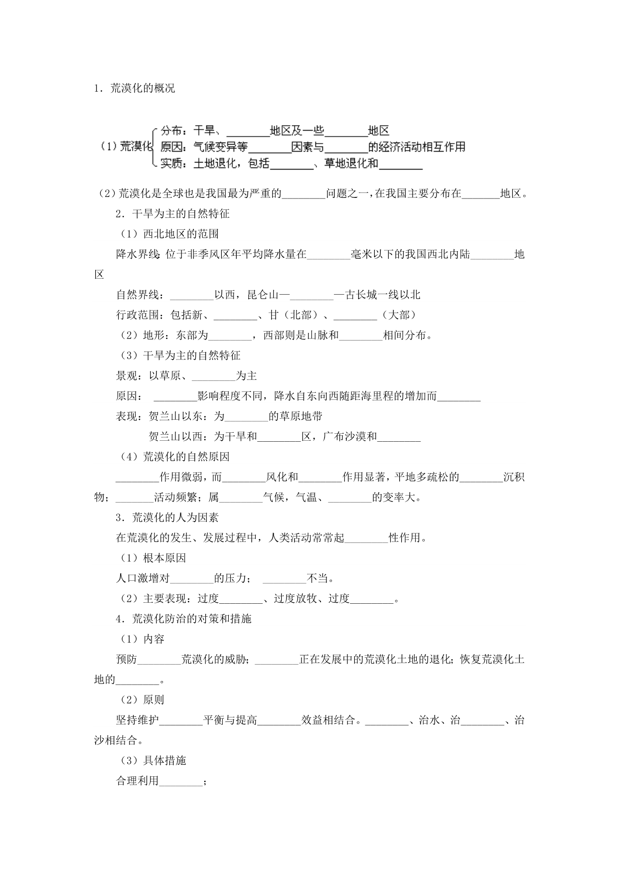 荒漠化的防治——以我国西北地区为例知识清单_第1页