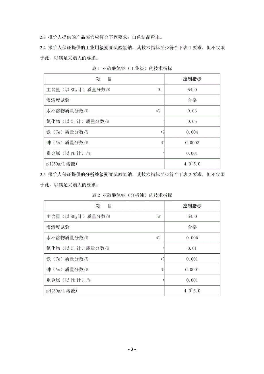 亚硫酸氢钠技术规范20150211_第3页