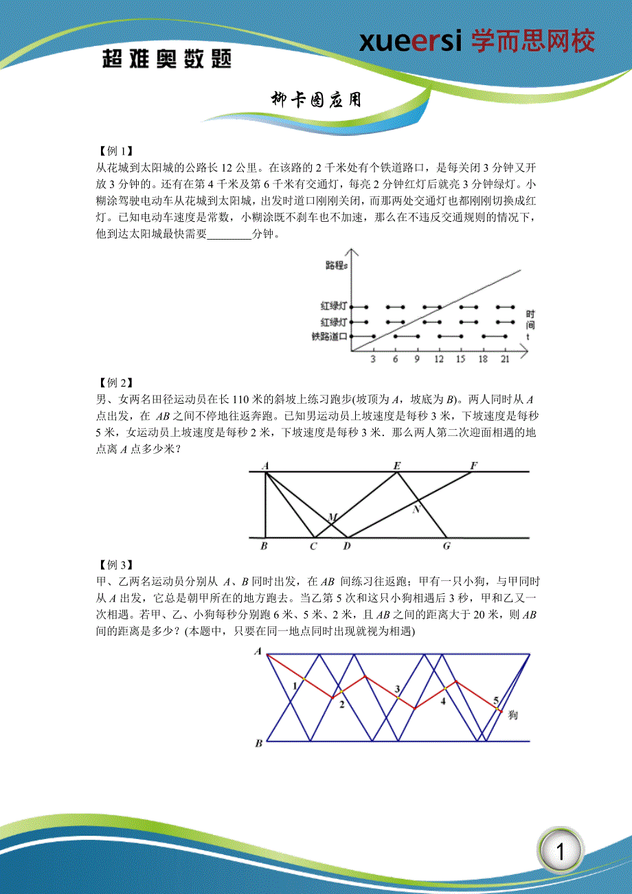 超难奥数题之行程专题：柳卡图应用_第1页