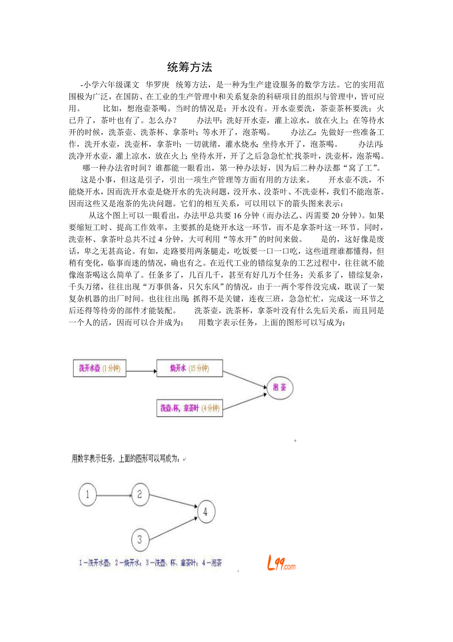 统筹方法四年级数学故事_第1页