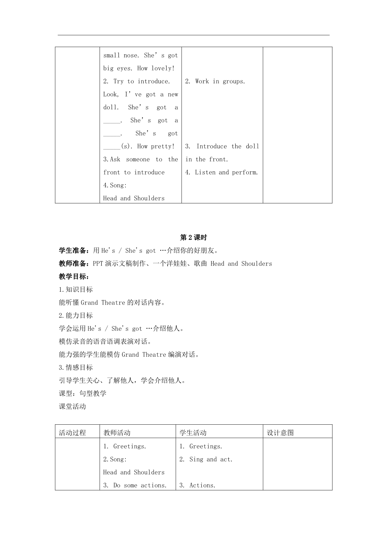 上海新世纪版一年级英语下册教案 Unit 3(1)_第4页