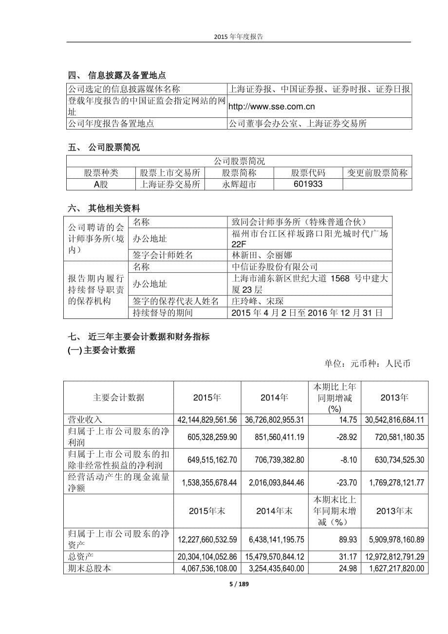 永辉超市2015年年报_第5页