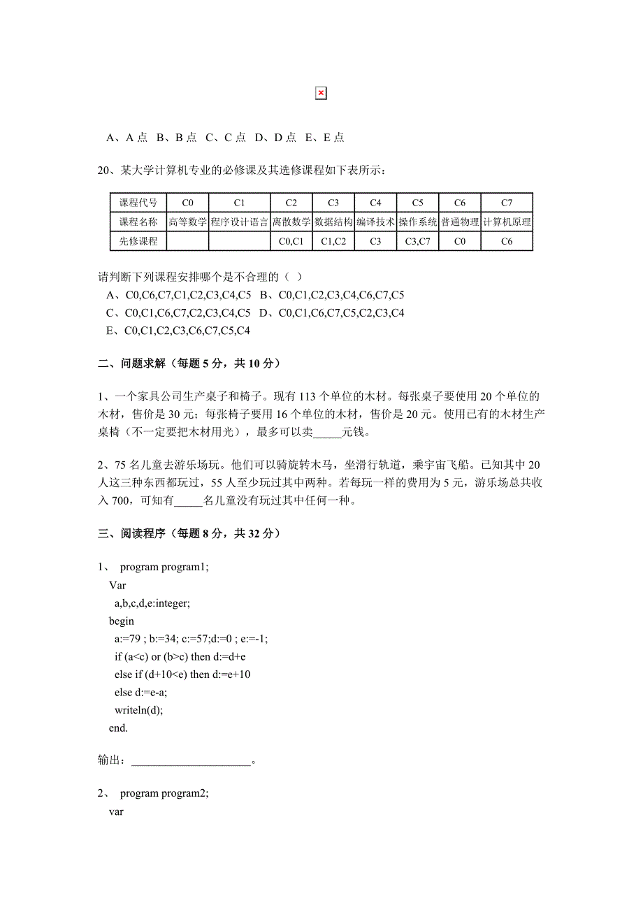 2004第十届全国青少年信息学奥林匹克联赛初赛试题及答案_第3页