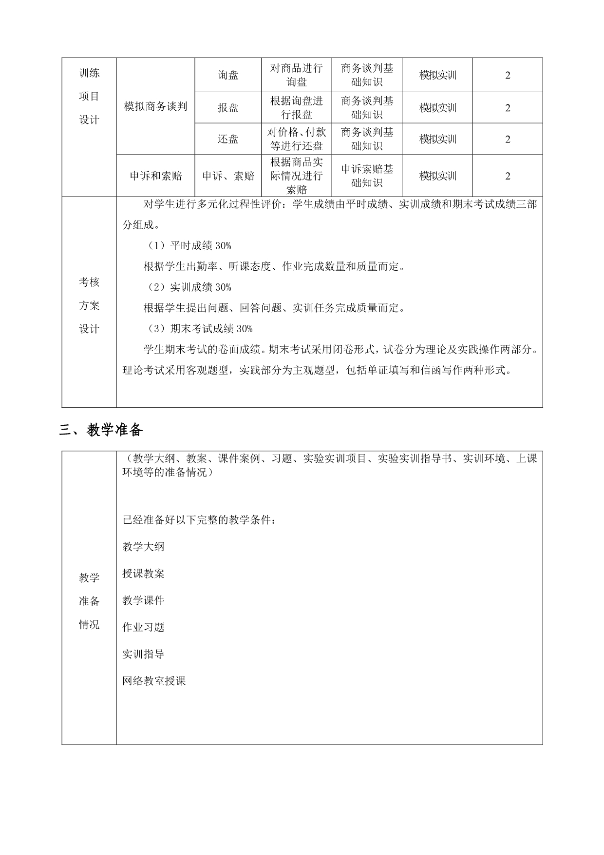 商务英语(函电与单证)授课计划201609_第5页