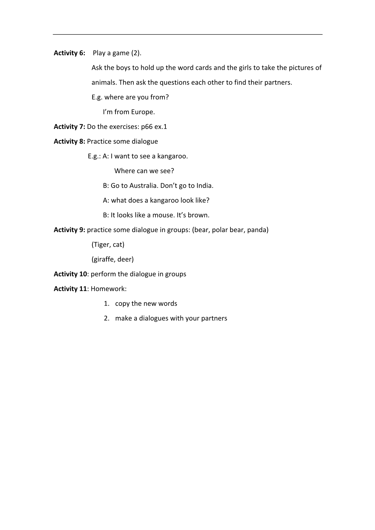 （广州版）五年级英语上册教案 Module 5  Unit 14 （第二课时）_第2页