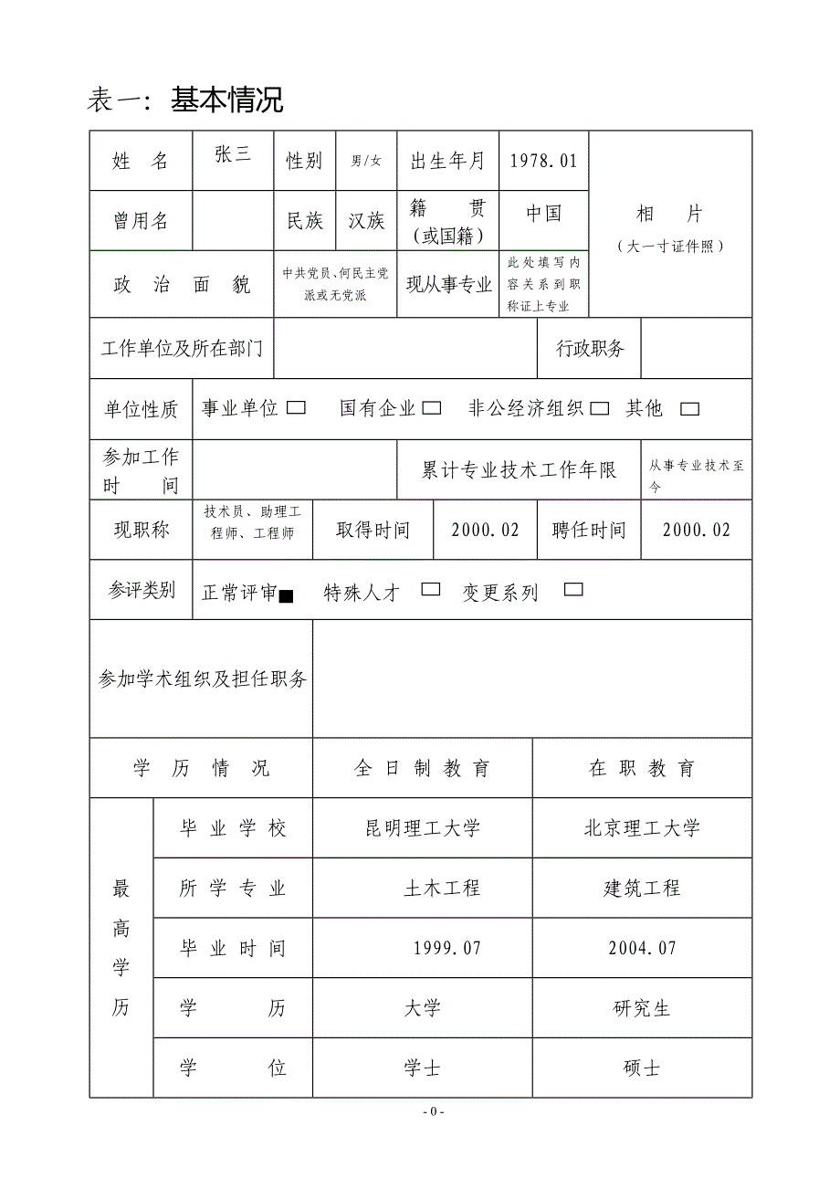 2015年工程系列技术职称申报评审表_第4页