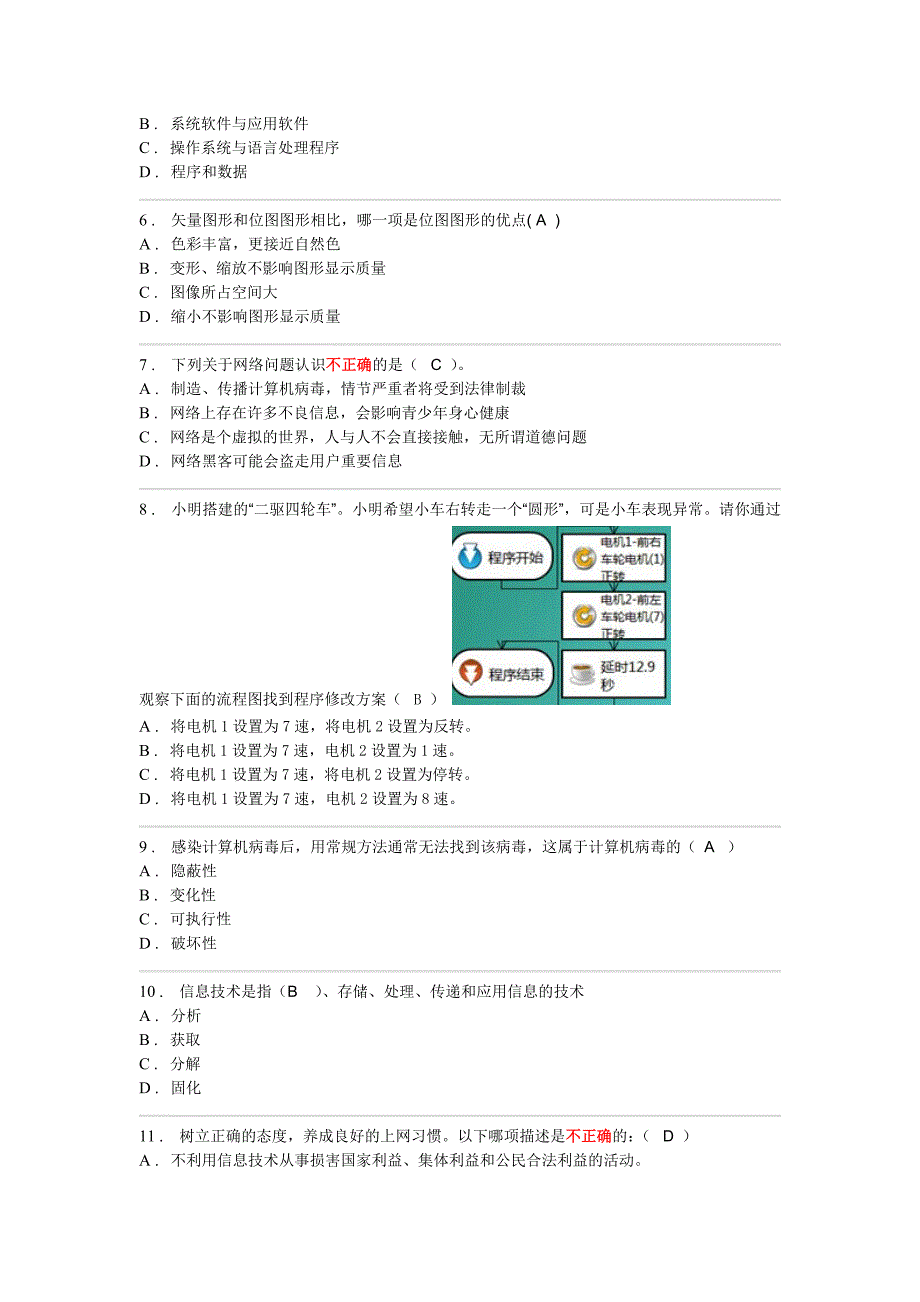 2015年石家庄初二信息技术考试带图片理论题_第2页