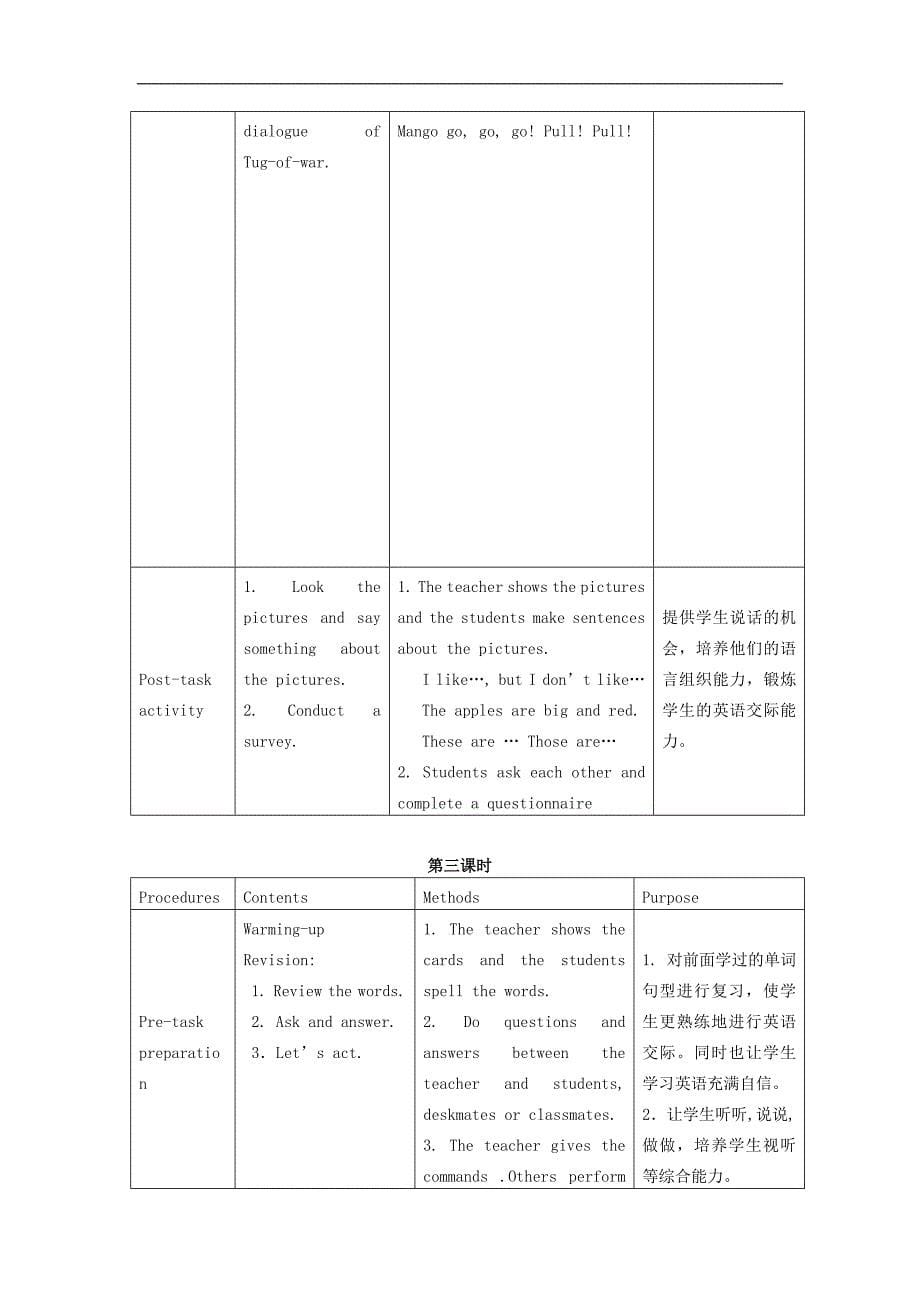 上海新世纪版二年级英语下册教案 Unit 10 Tug-of-war(1)_第5页