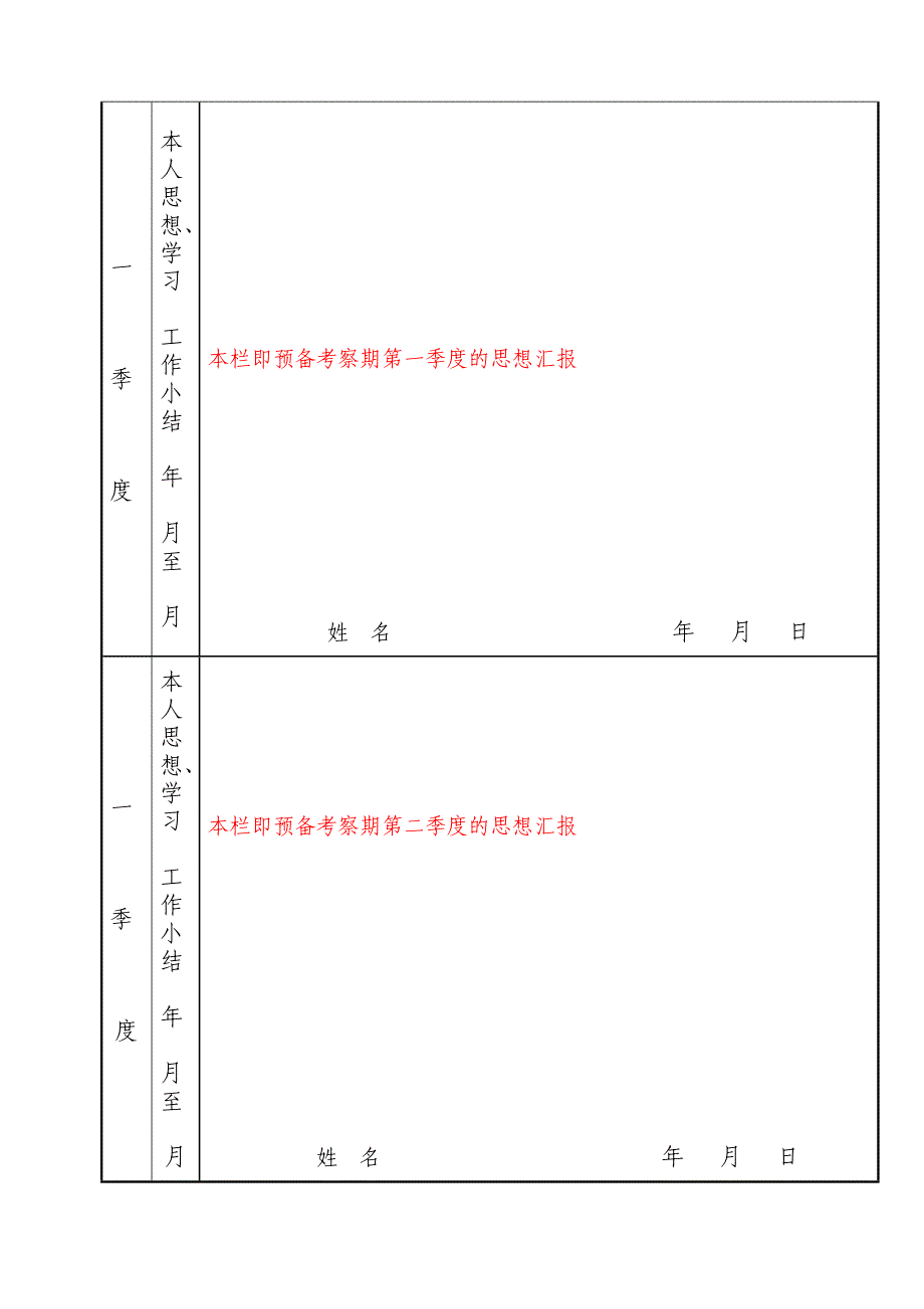 预备党员考察写实登记表_第4页