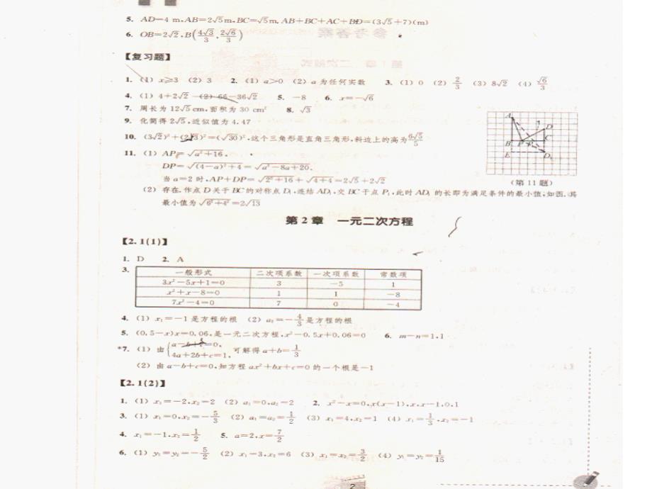 八年级下数学作业本答案_第2页