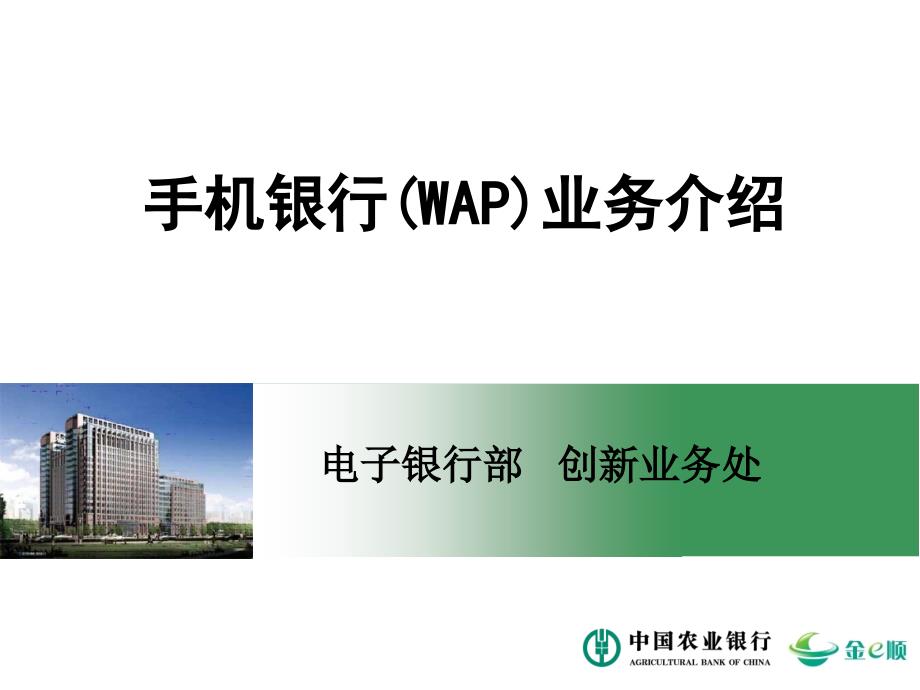 中国农业银行手机银行(WAP)业务介绍_第1页