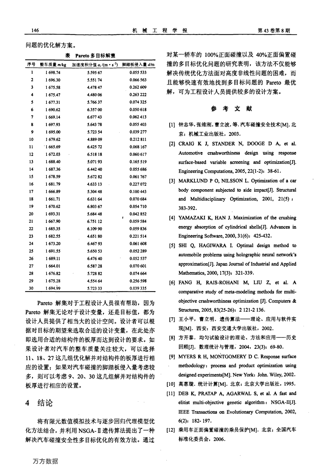 基于逐步回归模型的汽车碰撞安全性多目标优化_图文_第5页