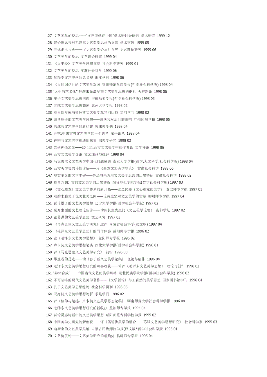 1994-2005有关文艺美学研究的学术论文篇名及出处(186篇)_第4页