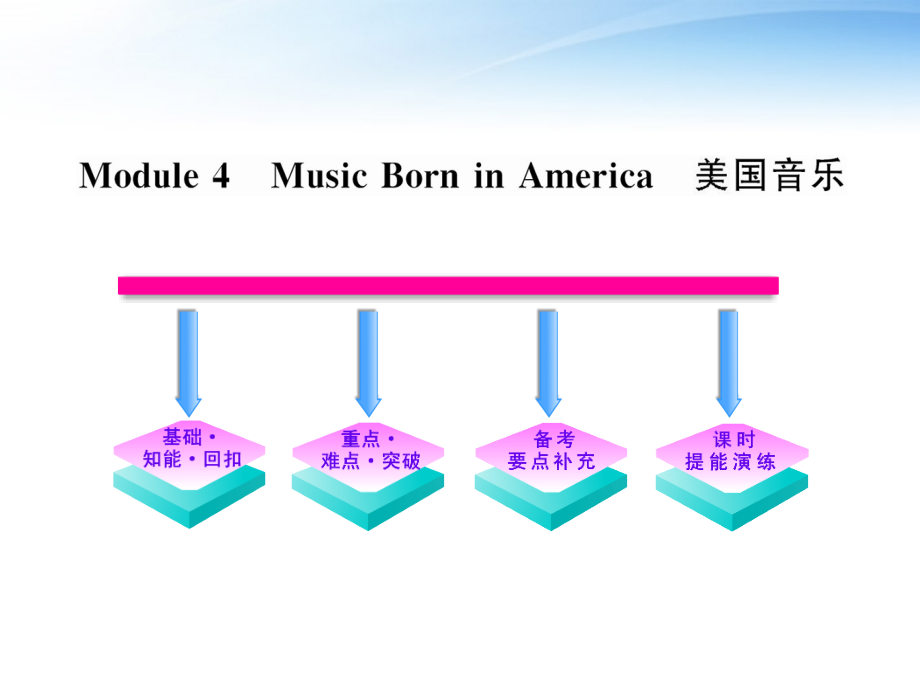 2012高中英语一轮复习 Module4 Music Born in America课件 外研版选修7_第1页